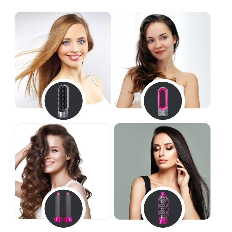 5 em 1 qualidade secador de cabelo pente de ar quente para ondular e alisar o cabelo automático, pente de cabelo reto, estilo secador de cabelo